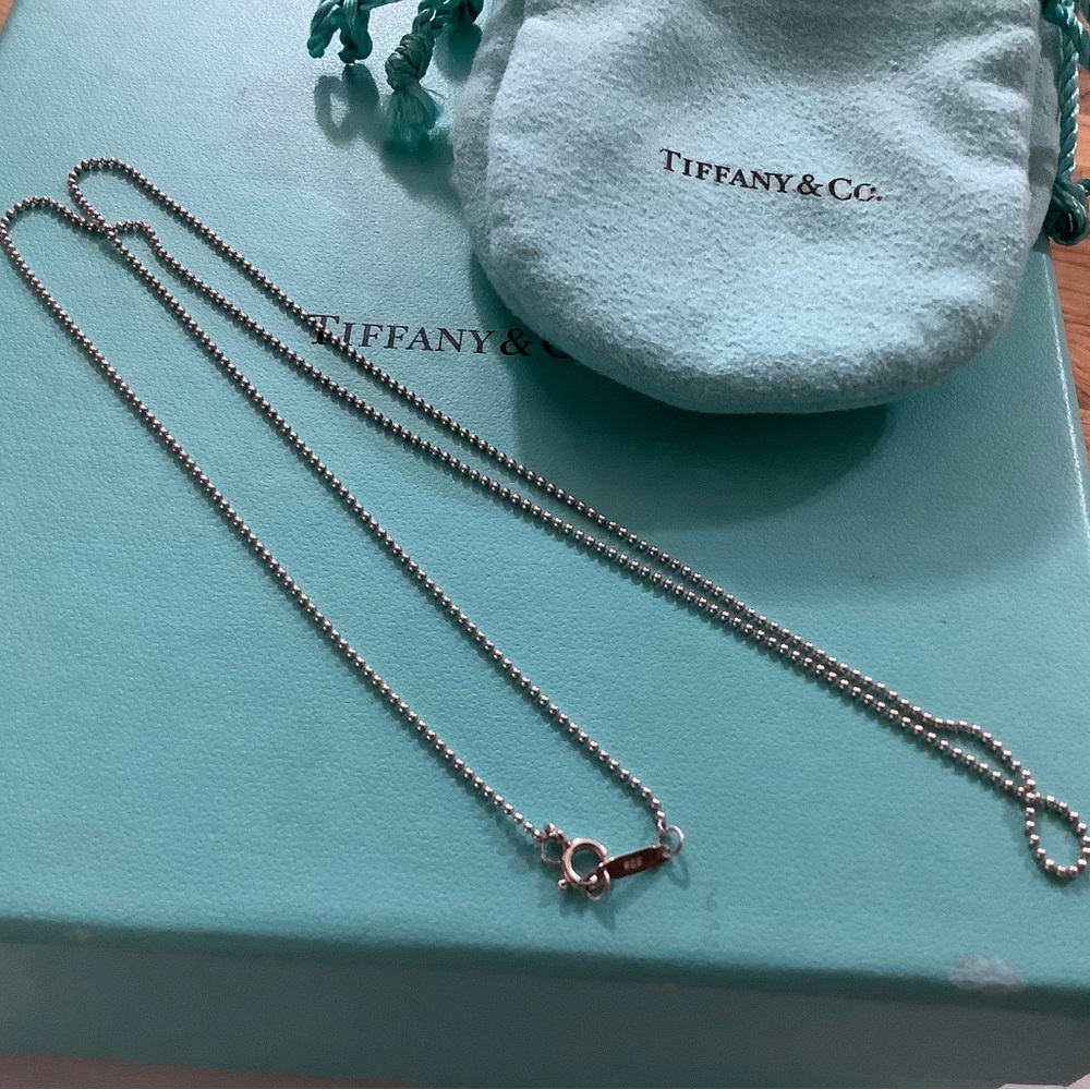 Tiffany & Co. Sterling Silver Ball Necklace Chain 24”